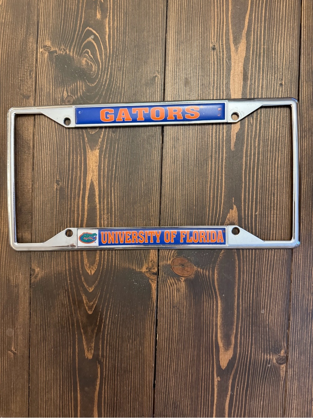 University of Florida Gators Metal License Plate Frame - Orange & Blue